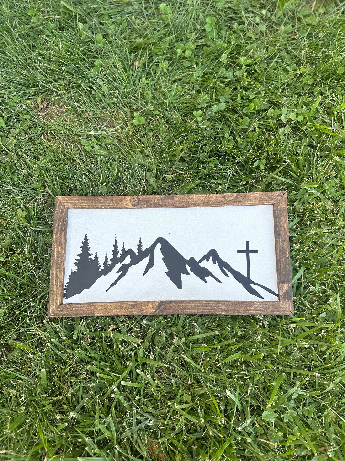 cross + mountains