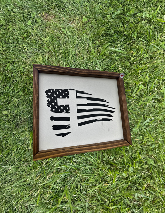 cross + flag